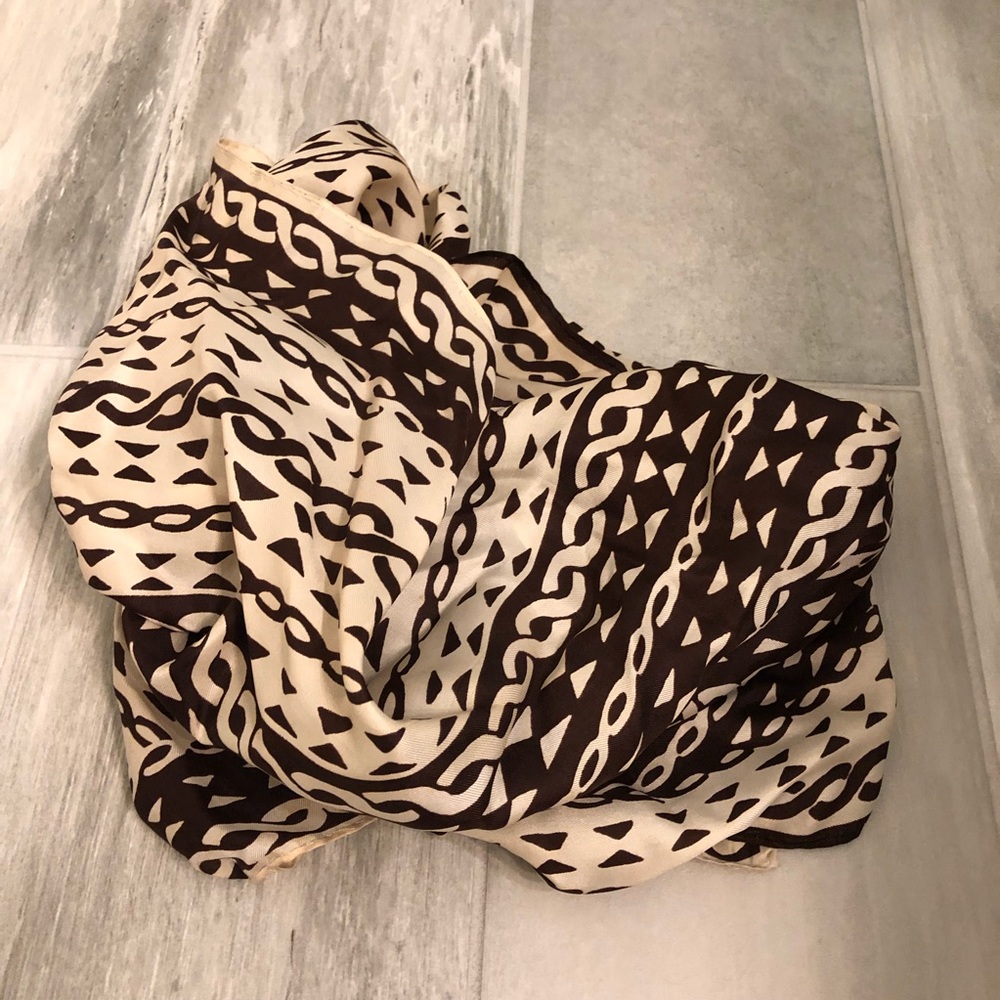 VTG Vera Neumann brown silk scarf